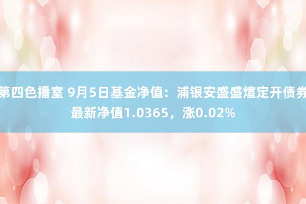 第四色播室 9月5日基金净值：浦银安盛盛煊定开债券最新净值1.0365，涨0.02%